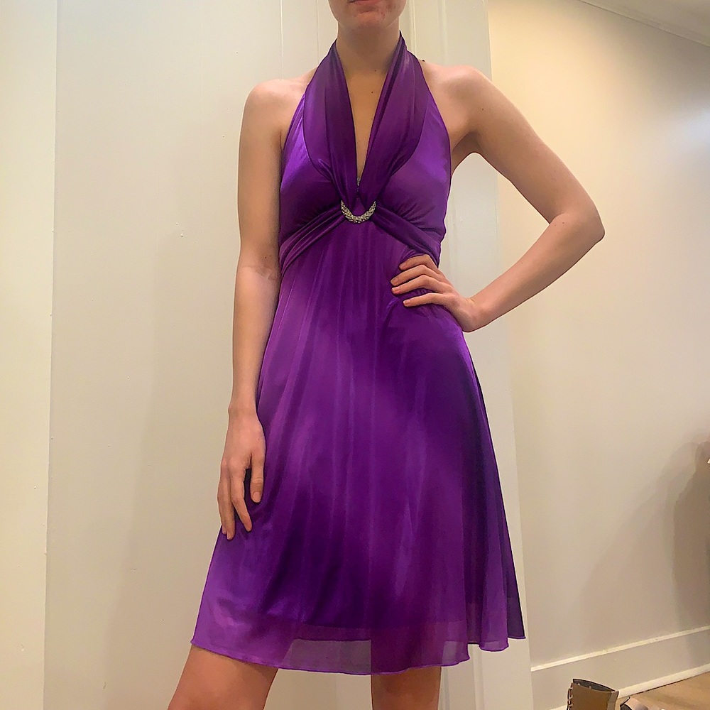 Purple retro halter 2000’s dress